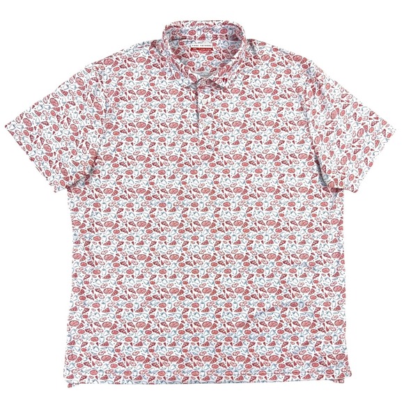 Fore Fathers Golf Polo Shirt Men's 2XL White Red Pizza Pepper Short Sleeve Dads - Picture 3 of 7